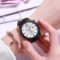 Relógio masculino multifuncional moda negócios duplo olho calendário esportes relógio de pulso à prova dwaterproof água
