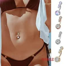 Aço inoxidável umbilical prego corpo Piercing jóias feminino prata jóias umbigo prego anel umbilical fivela umbilical pr