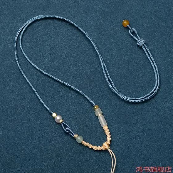 Corda transferência Jade nó cera pingente corda cordão com corda de couro pedra diy cobre moeda pingente corda Pixiu tra