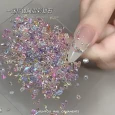 Mini zircão Manicure diamante Aurora revestimento Super piscando transparente pequenas jóias Irregular fundo pontiagudo