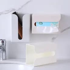 Caixa de papel doméstica sem perfuração, montada na parede, cozinha, banheiro, criativa, multifuncional, pasta sem marca