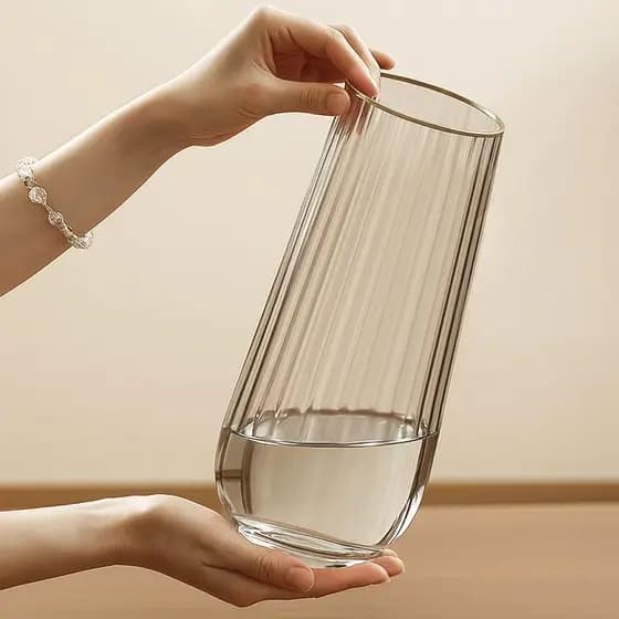 P produtos De compra luz luxo gota De água vaso De vidro grande transparente hidropônico auspicioso vaso De bambu flores