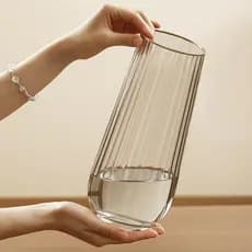 P produtos De compra luz luxo gota De água vaso De vidro grande transparente hidropônico auspicioso vaso De bambu flores
