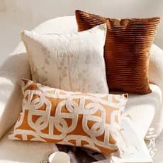 Luz de luxo High-End fronha redonda laranja sofá volta almofada francês Retro cama ins estilo sala estar travesseiro