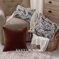 Fronha Medieval Shaji caramelo bege fronha Chenille High-End sala de estar sofá Villa fronha