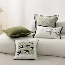 Estilo verde luz luxo estilo Medieval sofá fronha novo estilo chinês bambu estilo chinês sala de estar sofá almofada cab