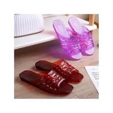 Verão novo estilo sandálias de cristal chinelos feminino antiderrapante banho banheiro casa desodorante plana transparen