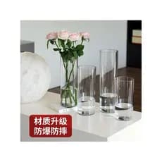 Vaso de vidro espesso Extra grande, reto, ornamentos de alta qualidade, arranjo de flores para sala de estar, hidrop tra