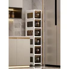 Gap prateleira de cozinha Ultra-estreito pequeno armário de pé integrado parede lateral lacuna Rack de armazenamento dom