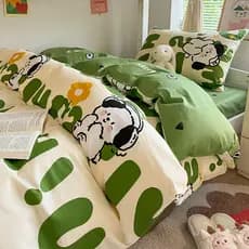 Fresco dos desenhos animados puro algodão dormitório estudante conjunto de três peças cama dormitório único 100 algodão