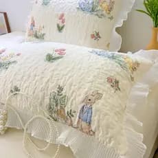 Estilo princesa algodão acolchoado renda fronha par conjunto menina dormitório único puro algodão fronha látex