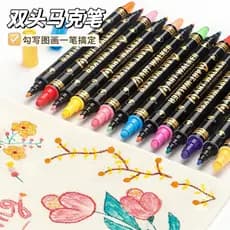 Caneta de tecido conjunto de marcador acrílico de duas cabeças DIY24 caneta de pintura colorida à base de água pintura c