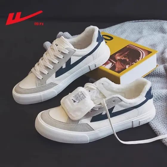 Puxar para trás sapatos de lona masculino 2025 novo estilo inverno velo-velo sapatos de algodão quente sapatos masculino