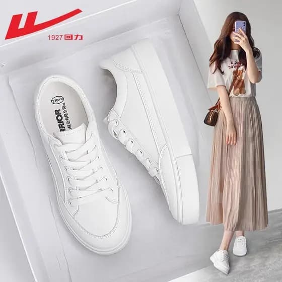Puxar para trás sapatos brancos femininos 2026 novo estilo de venda quente sapatos casuais femininos de sola grossa prim