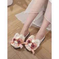 2026 novo chinês Cheongsam combinando sapatos femininos verão novos produtos não-esquerda artesanal gaze tigre Toe sapat