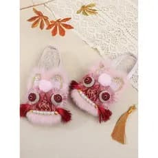 Chinelos de cabeça de tigre adulto chinelos cobertos de dedo do pé nacional na moda sapatos de pano Folk primavera outon