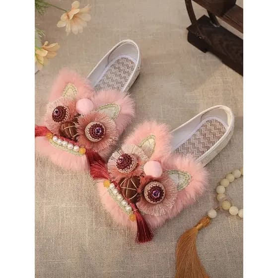 Novo estilo chinês não restante tigre Toe sapatos 2026 primavera outono novo estilo artesanal estilo étnico sapatos bord