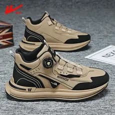 Puxar para trás botão rotativo sapatos esportivos masculinos novo estilo de couro de inverno à prova dwaterproof água ab