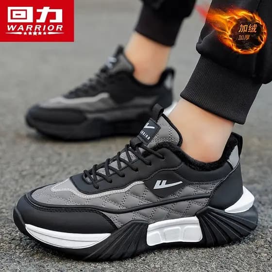 Puxar para trás sapatos masculinos genuínos inverno velo-tênis de lã quente baixo-topo esportes juventude sapatos de doi