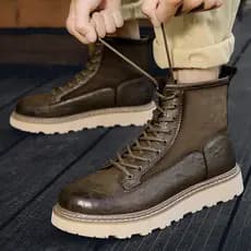2025 novo estilo botas Martin masculinas britânico de alta qualidade botas de couro genuíno Retro botas curtas botas ger
