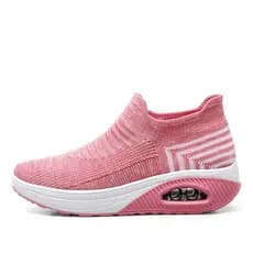 Sapatos de balanço ao ar livre femininos almofada de ar absorção de choque sapatos de viagem preguiçoso capa pé meias sa