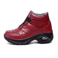 Botas Anti-esquiamento para idosos, forro de lã de inverno para mulheres, sapatos de algodão quente, almofada de ar, abs
