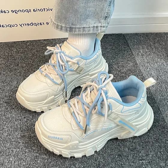 Puxar para trás mar sal azul tênis sapatos femininos 2025 novo estilo verão malha respirável All-Match nicho mostrando p