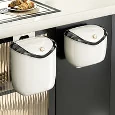 Lixeira de parede para cozinha, armário leve, luxo, novo estilo, resíduos de cozinha doméstica com tampa, banheiro, sala