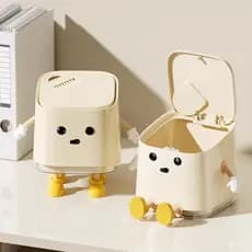 Lixeira de mesa 2026 novo estilo doméstico de alto valor bonito Mini pequena cesta de papel mesa de escritório dormitóri