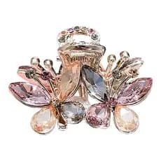 Requintado cristal pequeno garra clipe elegante franja clipe de cabeça traseira tubarão grampo de cabelo feminino High-E