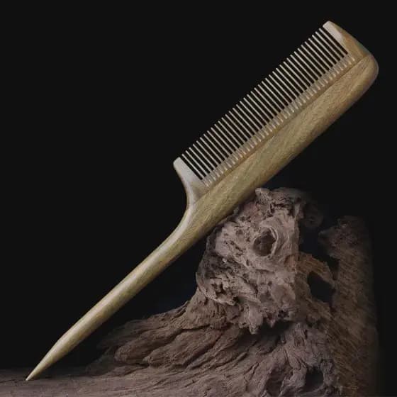 Pente de cauda pontiaguda sândalo pente de sândalo crianças pente de cauda pontiaguda linha de cabelo dividida bebê meni