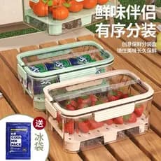 Caixa portátil para manter frescos, camada dupla, grande capacidade, geladeira, frutas, vegetais, caixa para manter fres