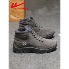 Puxar para trás sapatos de algodão de alta qualidade masculino inverno quente velo engrossado botas de neve masculino no