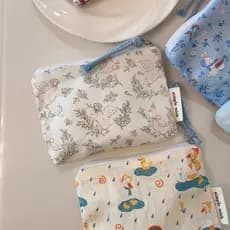 Objeto coelho mão cosméticos azul bolsa de lona Retro algodão saco de armazenamento viagem de negócios saco forro literá