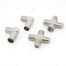 90 Graus RF Tipo F Macho Fêmea Para 2 3 Vias TV Ângulo Reto Soquete Cabo T Divisor Conector Coaxial Plug BR18B1