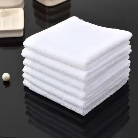 Branco pequeno quadrado toalha de algodão hotel Catering jardim de infância especial puro algodão rosto limpar mão boca