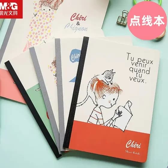 Chenguang Notebook A5 Dot Line Notebook Encadernação Sem Fio Ponto Linha Formato de Página 180 Graus Plano Não Pode Deix