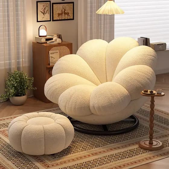 Sofá preguiçoso cama reclinável cadeira de sofá único 2025 novo estilo varanda Tatami quarto cadeira de lazer rotativa