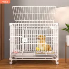 Novo estilo gaiola para cães negrito com rodas interior pequeno cão gaiola de ferro gaiola transportável empilhável Pet