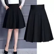 Saia curta preta saia plissada saia elegante saia de cintura alta com bolsos verão feminino a linha saia mais magro olha