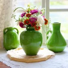 Vaso de cerâmica retrô francês verde esmeralda novo estilo chinês gelo Crack arranjo de flores hidropônicas sala de esta