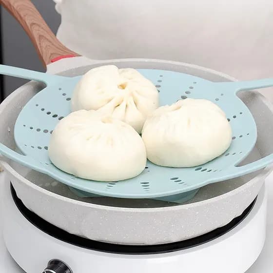 Novo estilo alongado Extra grande multifuncional grade de vapor cozinha panela antiaderente Silicone pão fumegante panel