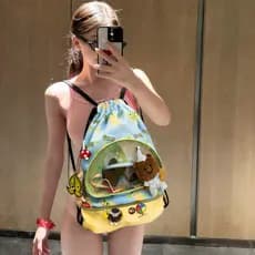Bonito saco de armazenamento de natação seco molhado separação mochila à prova dwaterproof água saco cosmético saco de h