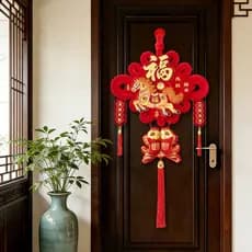 2026 ano do cavalo nó chinês bênção personagem pingente sala de estar entrada High-End ornamentos auspiciosos ano novo c