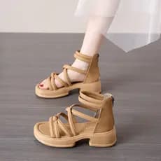 Sandálias romanas femininas verão novo estilo de sola plana antiderrapante exterior usar sapatos de praia All-Match pret