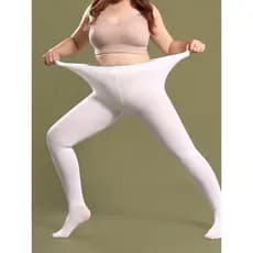 Meias de dança brancas náilon mais veludo Extra grosso mais gordura plus Size 100kg outono inverno meias adultas meia-ca