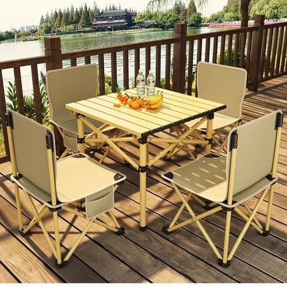 Cadeira de mesa dobrável para acampamento ao ar livre, mesa de piquenique, churrasco, esboço de carro, cadeira de praia