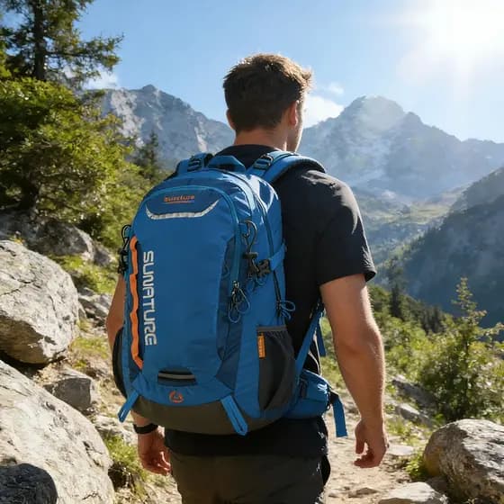 Saco de caminhada profissional 40L mochila suspensa saco de caminhada náilon impermeável resistente a rasgos caminhadas