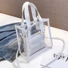 Bolsa de grande capacidade feminina 2024 novo estilo verão fresco transparente geléia saco All-Match balde saco Cross-co