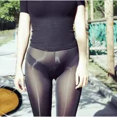Noite cor loja Ultra-fino transparente Leggings de seda gelo cd tamanho grande senhoras brilhante aberto transparente ma